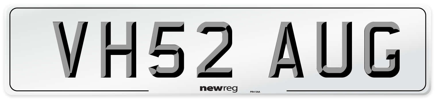 VH52 AUG Number Plate from New Reg